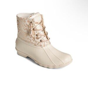 Sperry Saltwater Girls Silver Duck Boots — Size 5 (Kids) — Waterproof